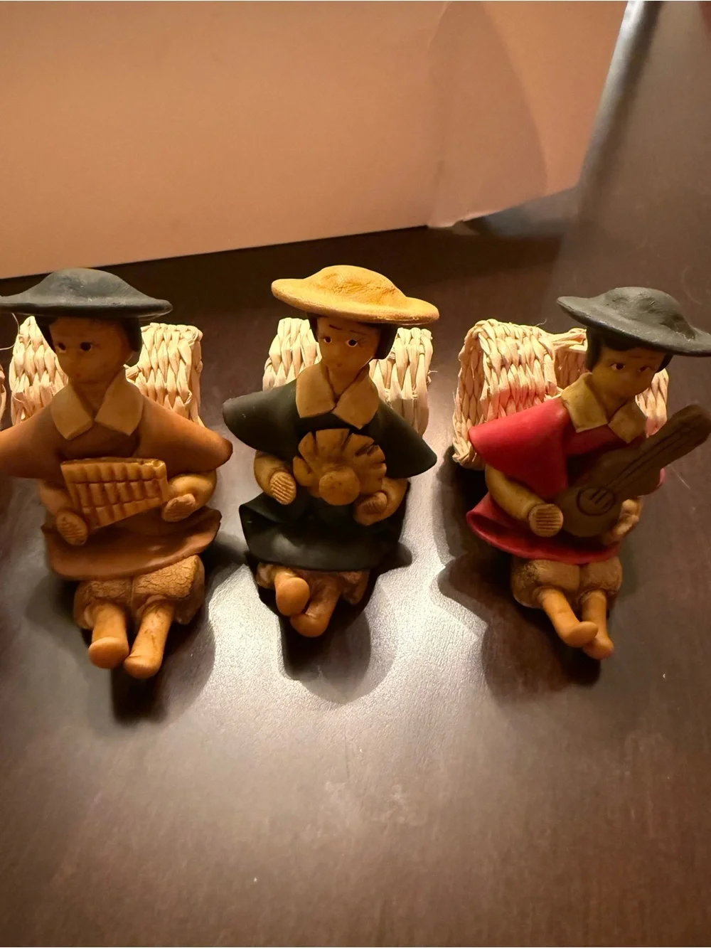 Folk Art Napkin Rings From Ecuador Handcrafted Polymer Clay And Wicker Set Of 6